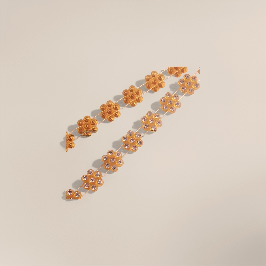 金色花朵形珠饰串 手工编织饰品配件DIY材料