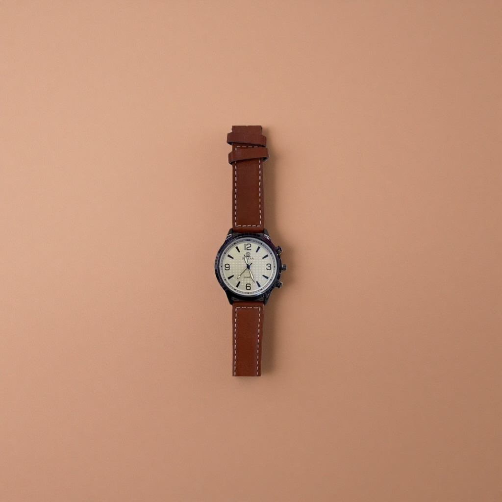 A simple business and casual men's mechanical watch with a brown genuine leather strap Specification image