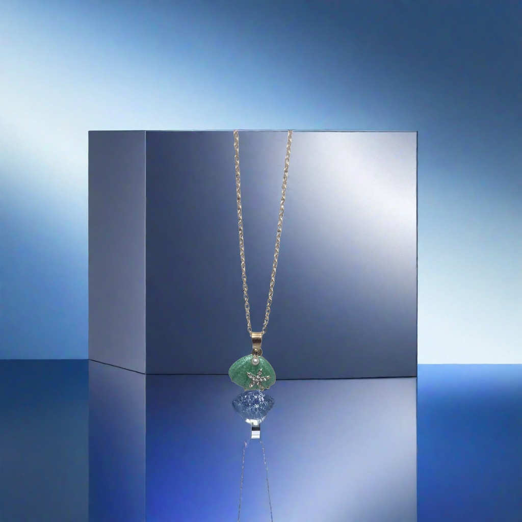 قلادة المحار الخضراء، قلادة من اللؤلؤ الطبيعي Specification image