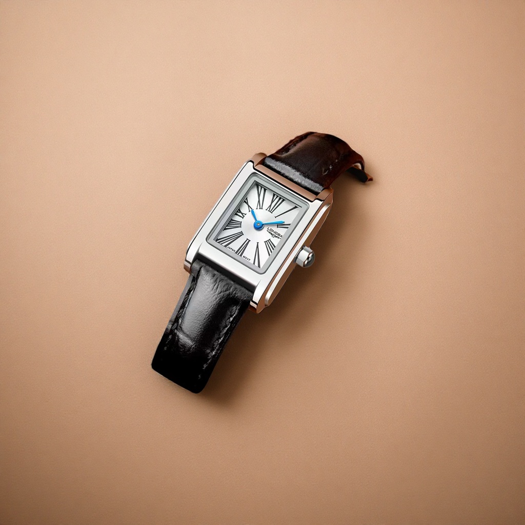 Silver case, black leather strap, square quartz watch for men, simple and fashionable Specification image