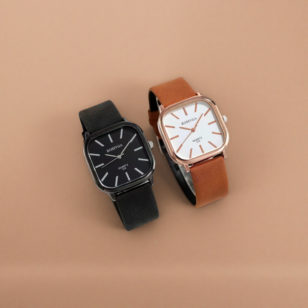 Black dial, brown strap, men's mechanical watch, genuine leather strap, simple, business and casual