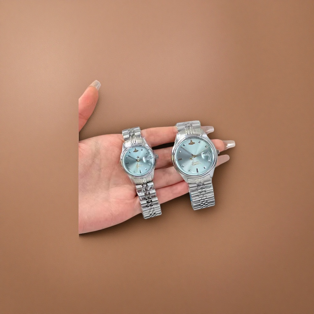 Silver watch set, unisex stainless steel strap, fashionable, business and casual Application Scenario