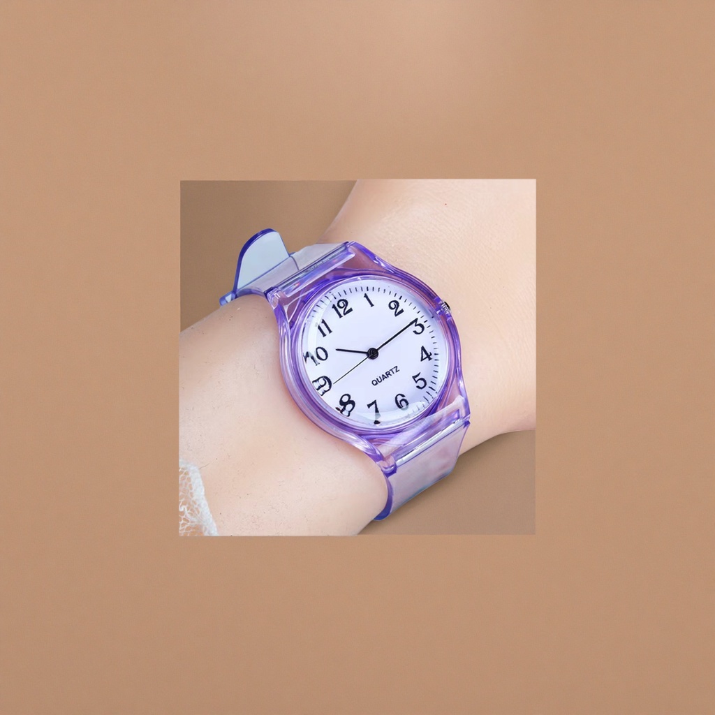 ساعة الأرجواني شفافة مع ساعة السيدة كوارتينغ Specification image