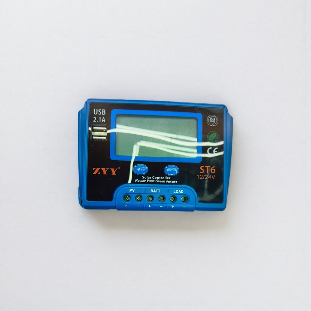 蓝色太阳能控制器 光伏充电控制板 12V24V自动识别