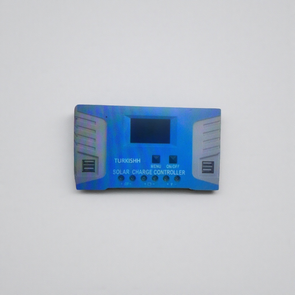 The blue solar charging controller features intelligent charging and discharging protection, with dual voltage automatic recognition of 12V and 24V details Picture