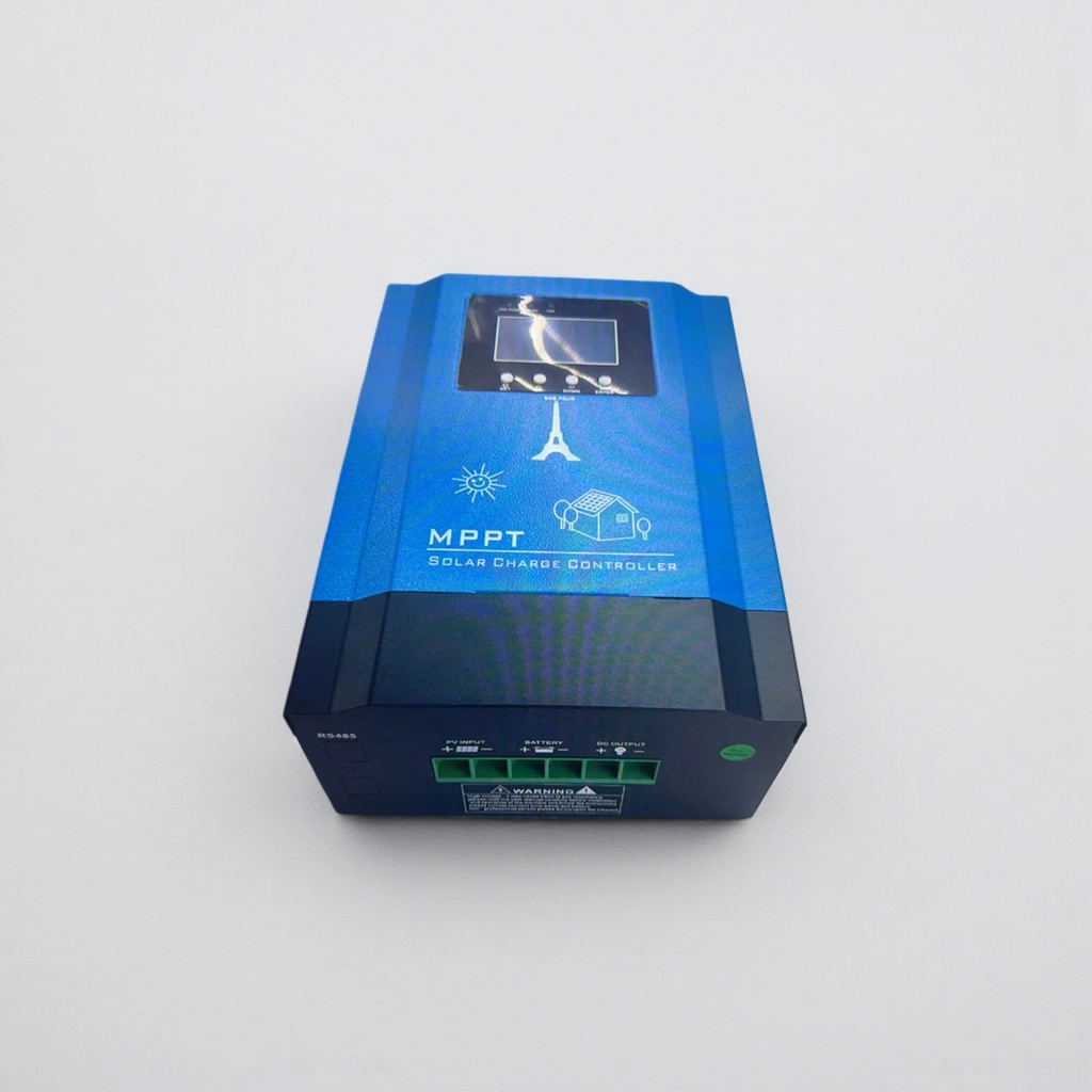The blue solar charging controller with a waterproof housing is specially designed for outdoor photovoltaic systems and features dual voltages of 12V and 24V Application Scenario