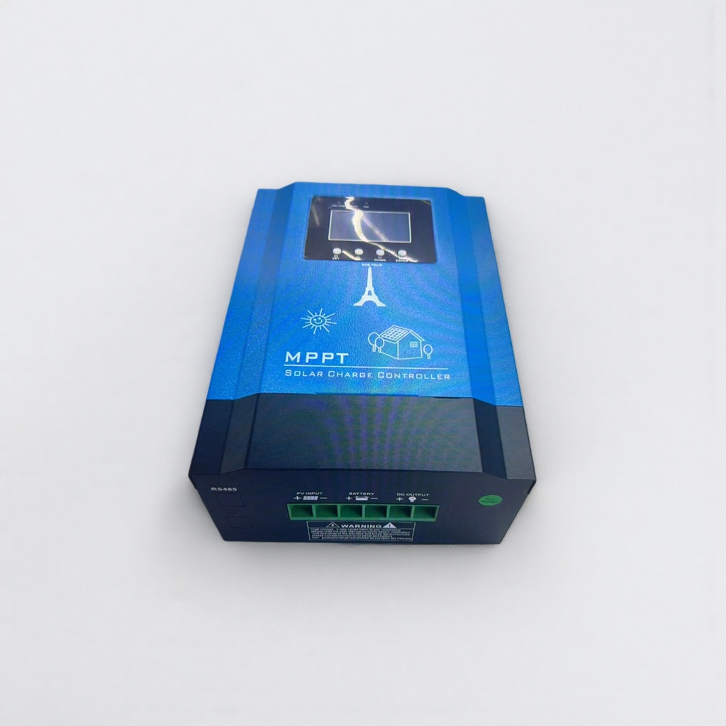 蓝色太阳能充电控制器 防水外壳 户外光伏系统专用 12V24V双电压