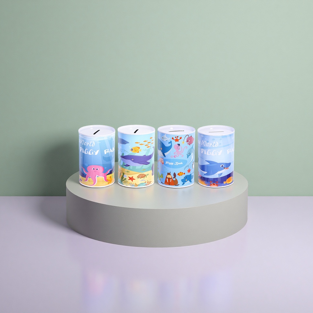 蓝色海底世界主题存钱罐儿童创意储蓄罐家居装饰细节图