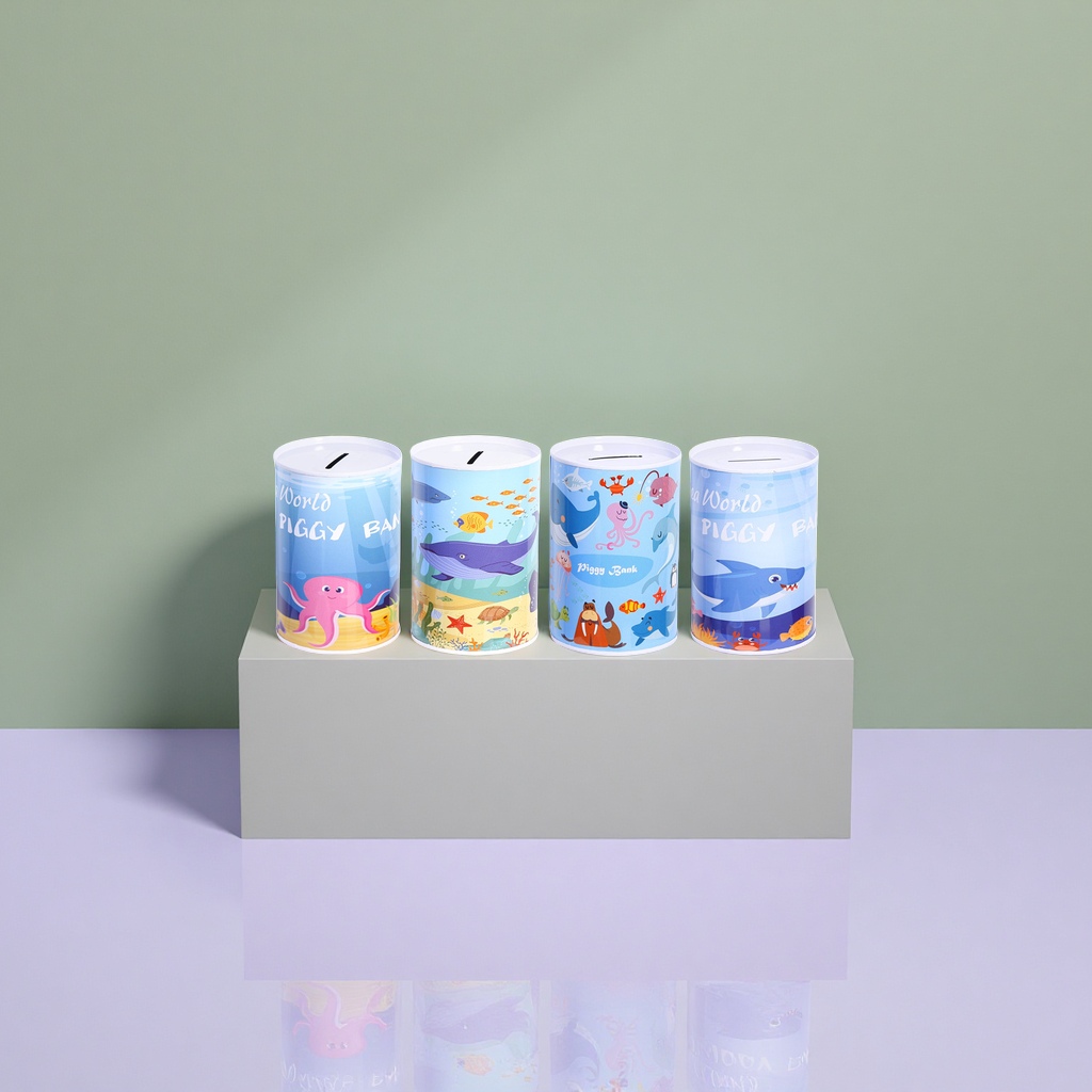 蓝色海底世界主题存钱罐儿童创意储蓄罐家居装饰产品图