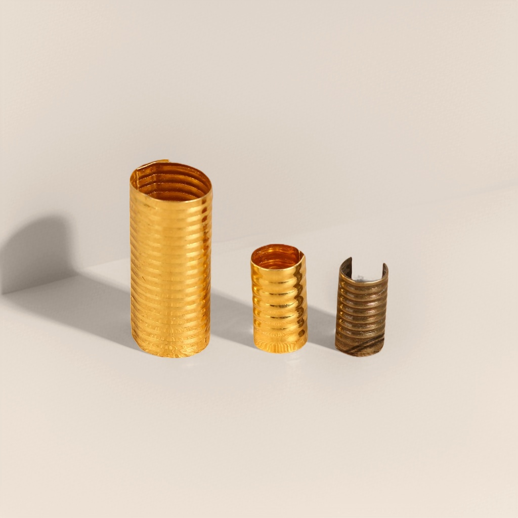 Golden spiral-patterned copper vest buckle, ribbon buckle, flat wire buckle, leather rope buckle Specification image