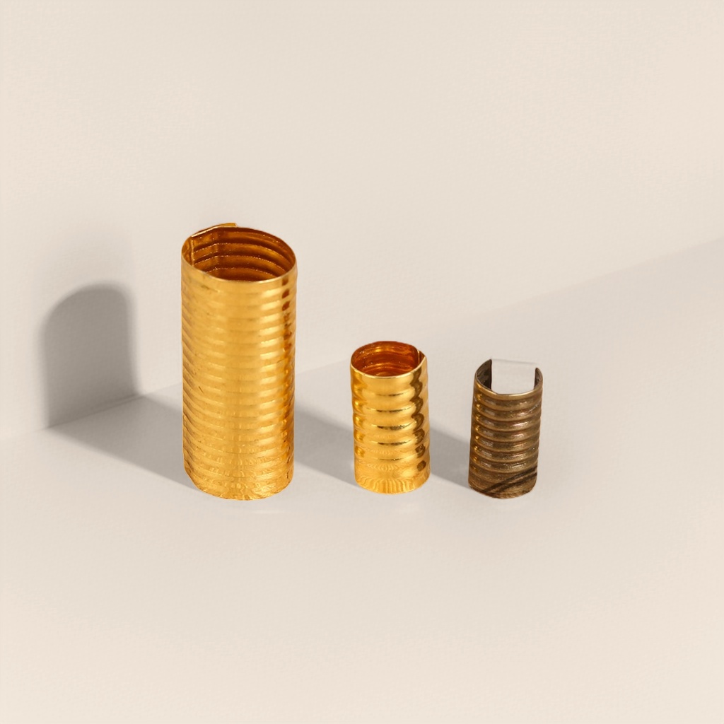 Golden spiral-patterned copper vest buckle, ribbon buckle, flat wire buckle, leather rope buckle
