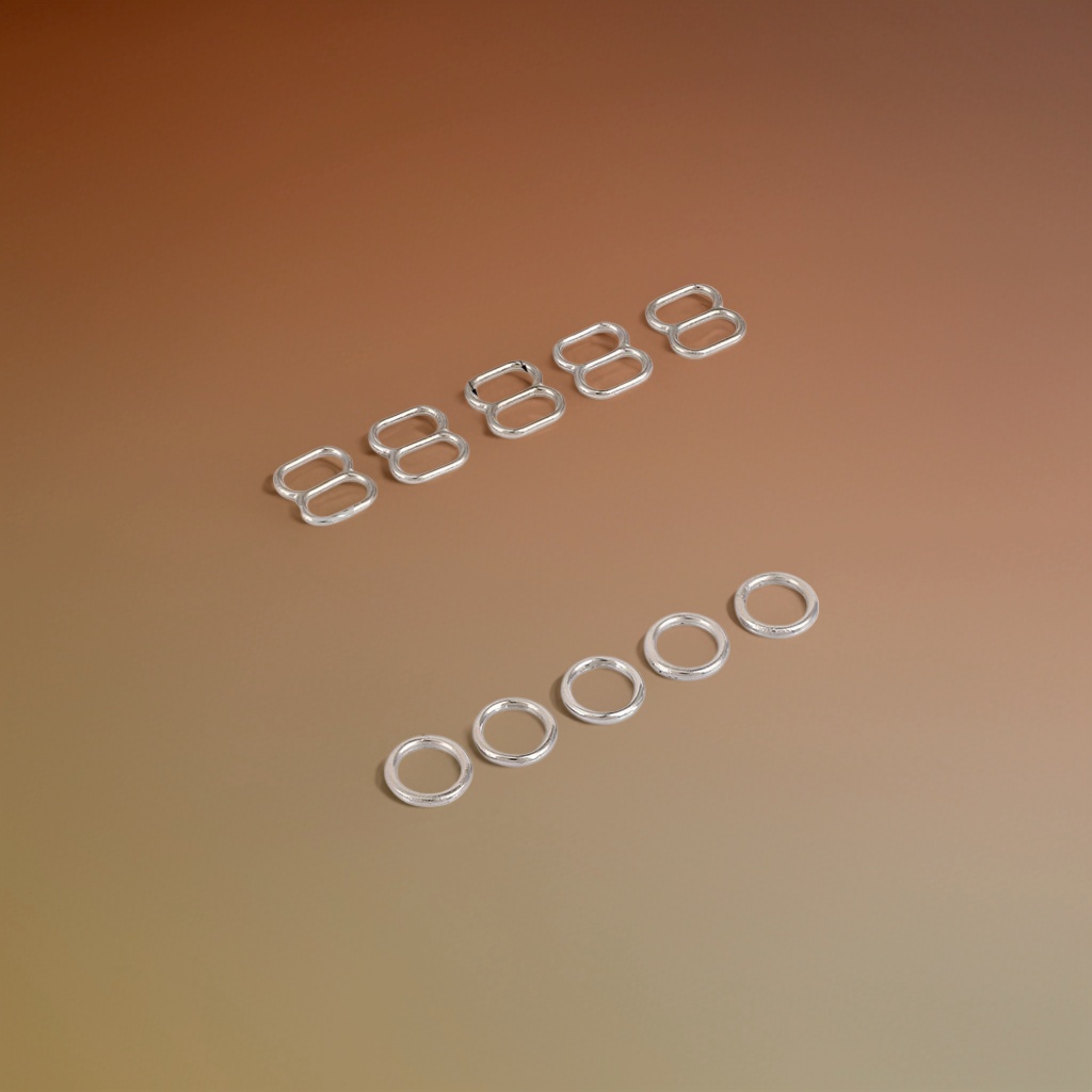 أزرار مزخرفة أزرار من حقيبة أزياء ذات حلقة معدنية فضية أزياء Specification image