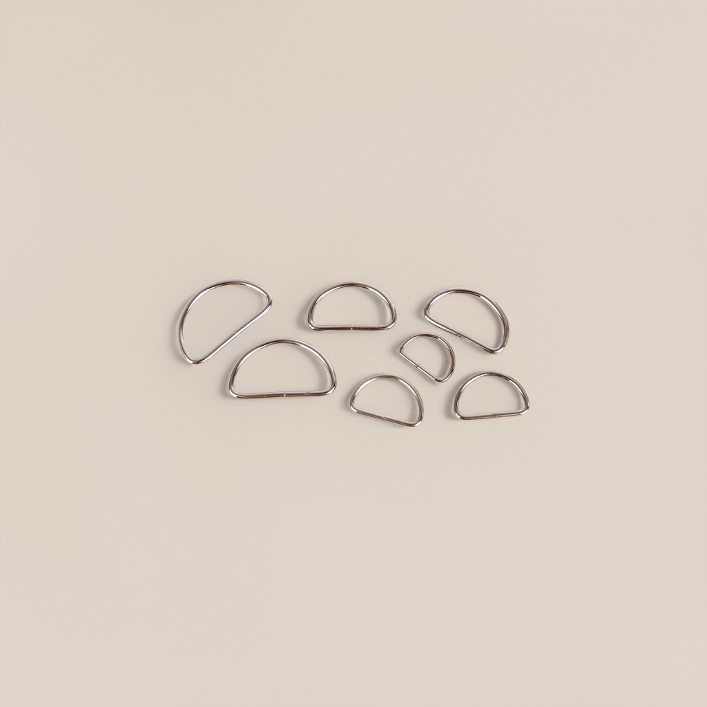 Silver D-ring stainless steel luggage and bag fastener accessories for general use details Picture