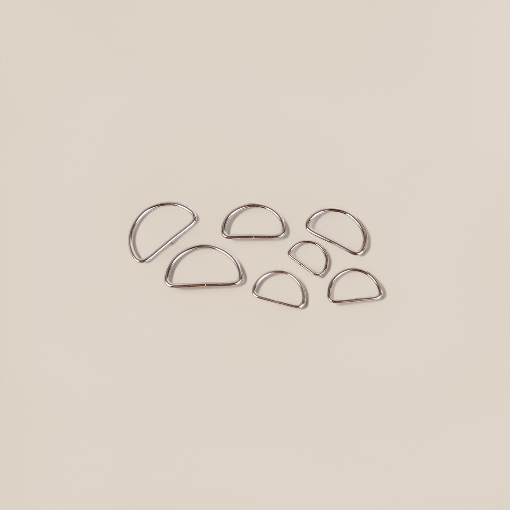 Silver D-ring stainless steel luggage and bag fastener accessories for general use Specification image