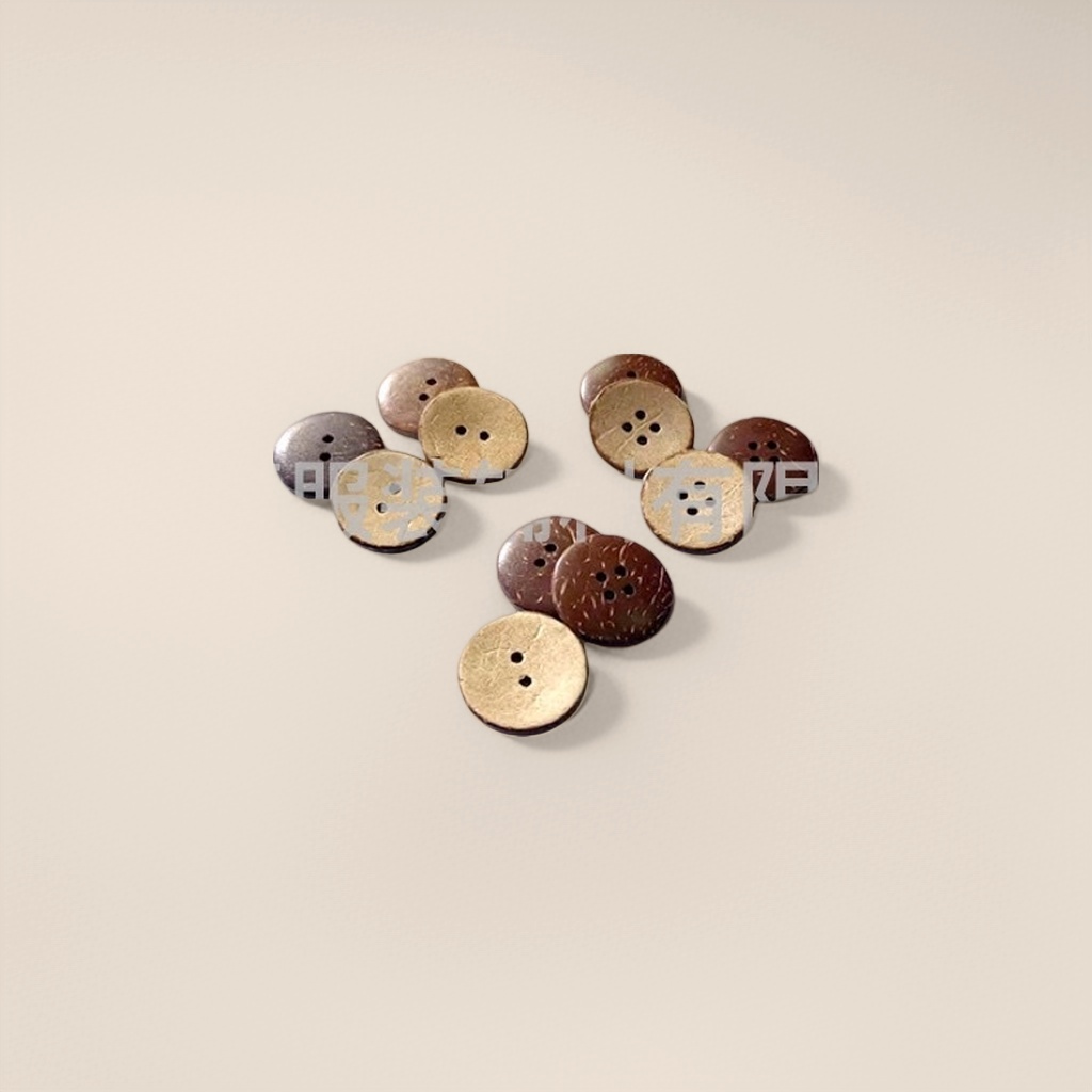 Brown coconut shell buttons, natural and eco-friendly clothing accessories, DIY sewing parts by hand Application Scenario