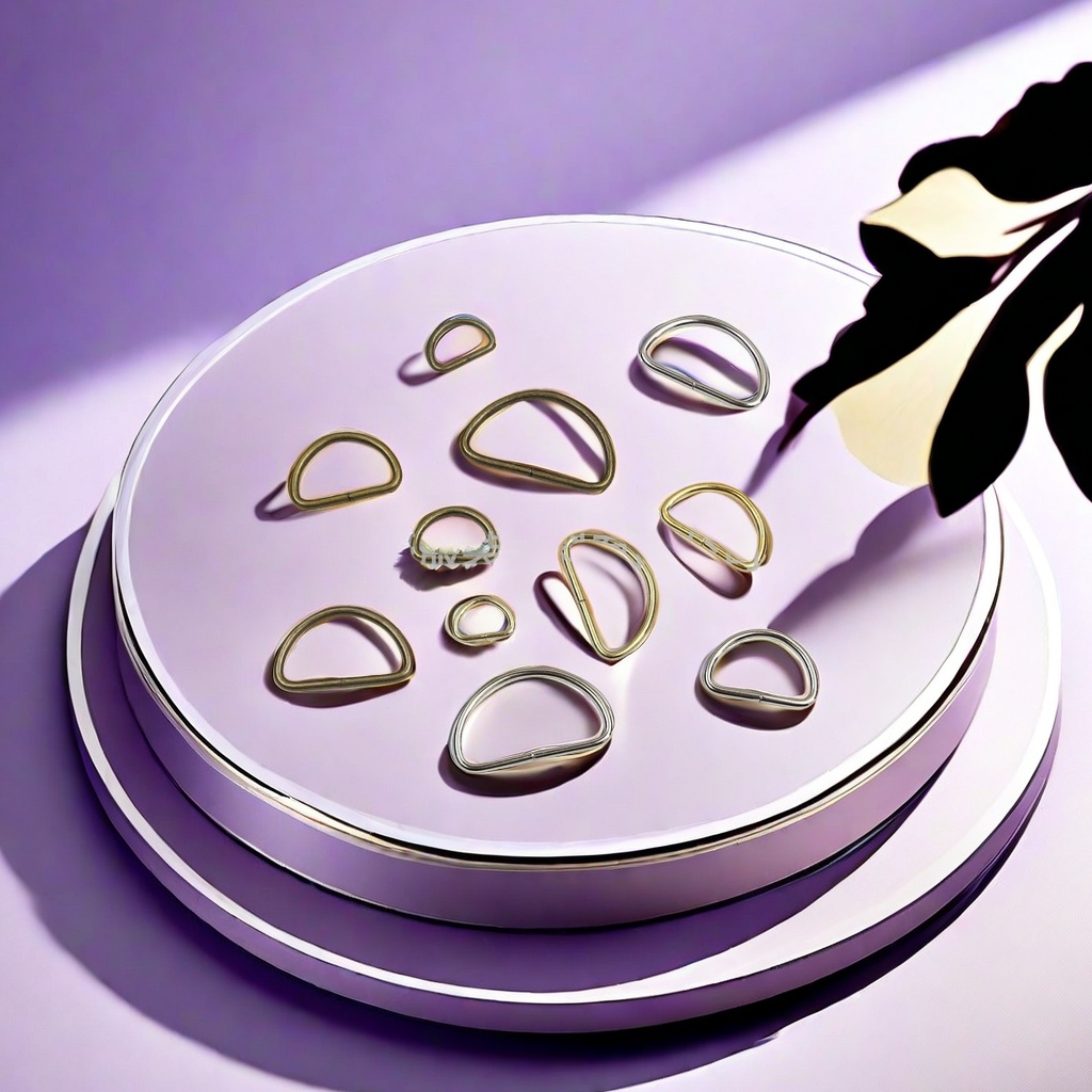 A variety of colored metal D-shaped ring hardware accessories, decorative pendants, cute style and practical ring buckles