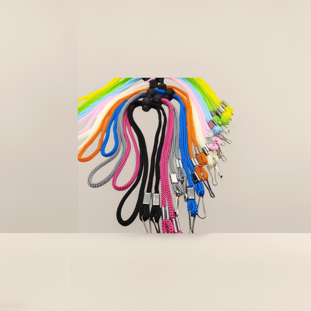 The colorful woven lanyard is a fashionable multi-color chain-like mobile phone lanyard with adjustable length details Picture