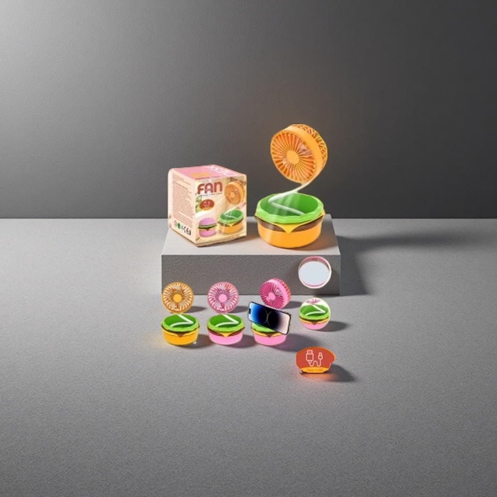 橙色小风扇产品图