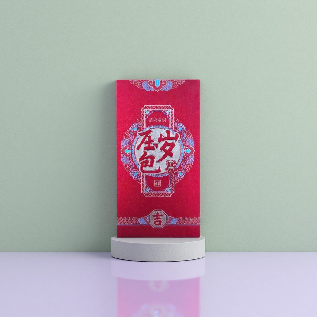 红色红包岁岁平安传统吉祥纹饰