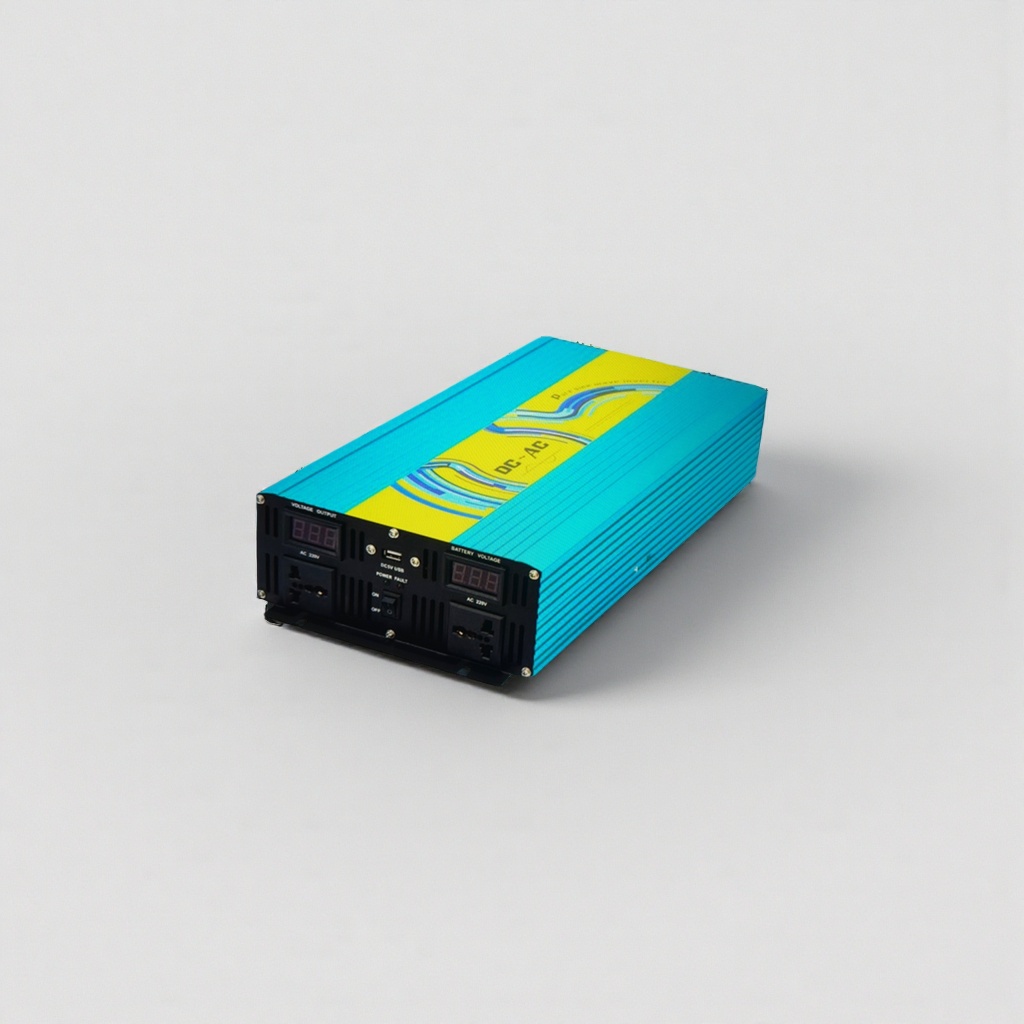 蓝黄相间车载逆变器 12V转220V 直流变交流电源转换器 details Picture