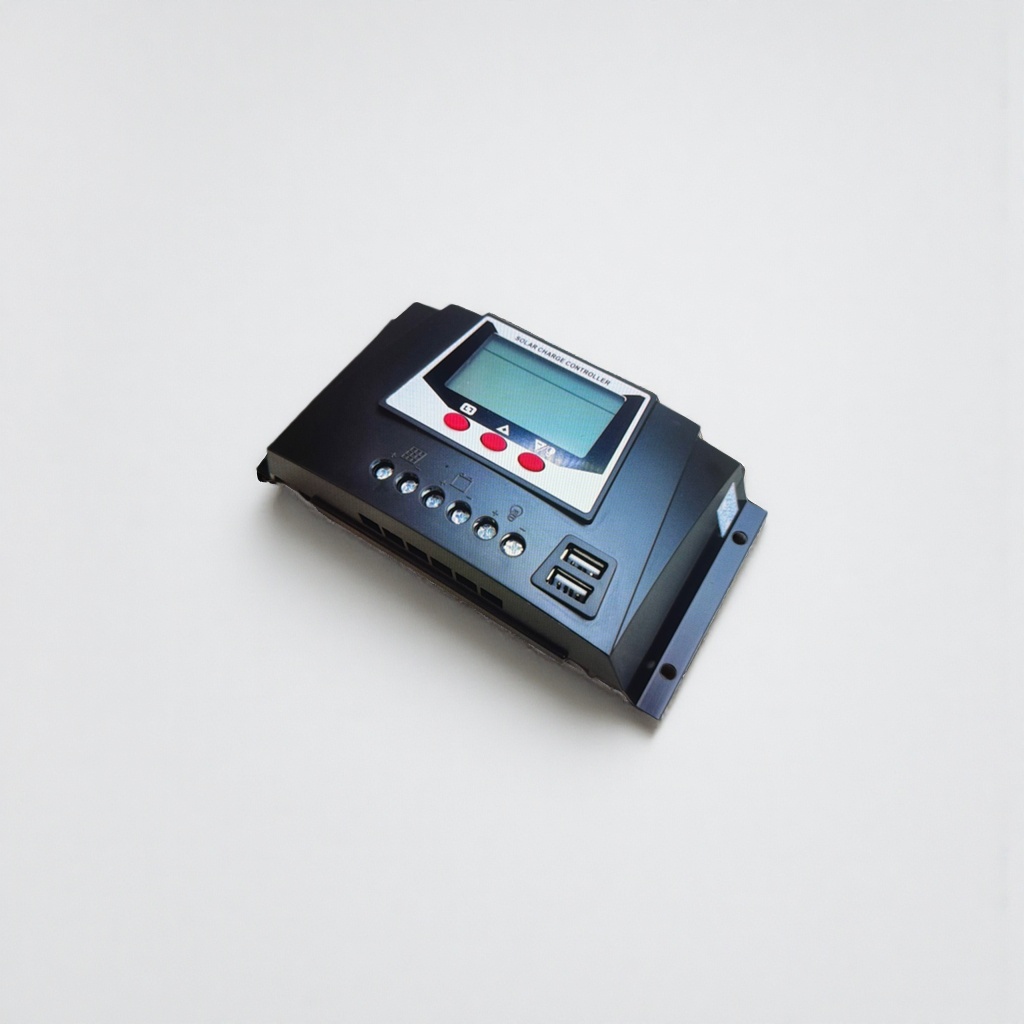 The black solar charging controller features an all-weather waterproof design and is compatible with 12V and 24V systems Application Scenario