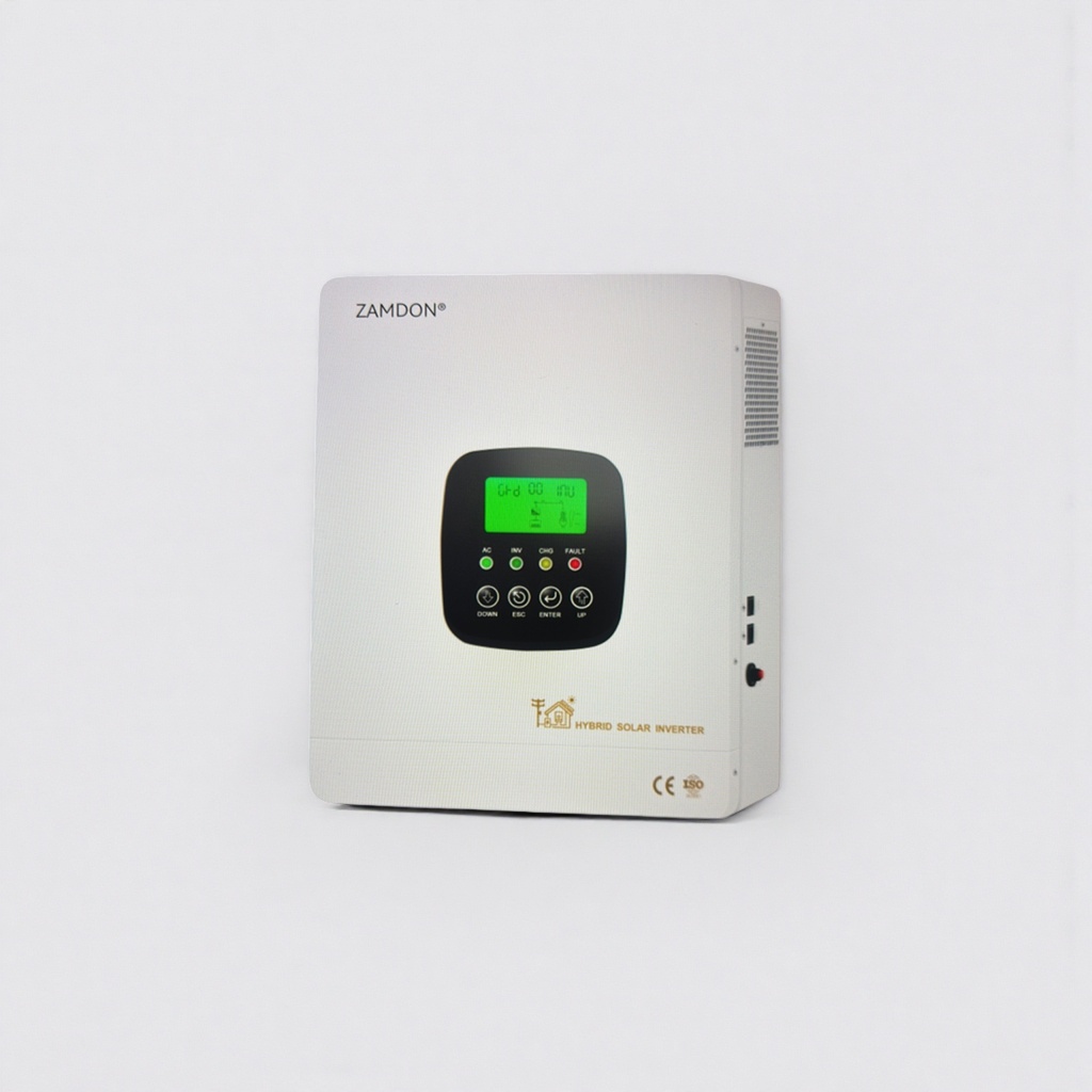 ZAMDON白色混合太阳能逆变器 带绿色显示屏 四功能指示灯 四按键