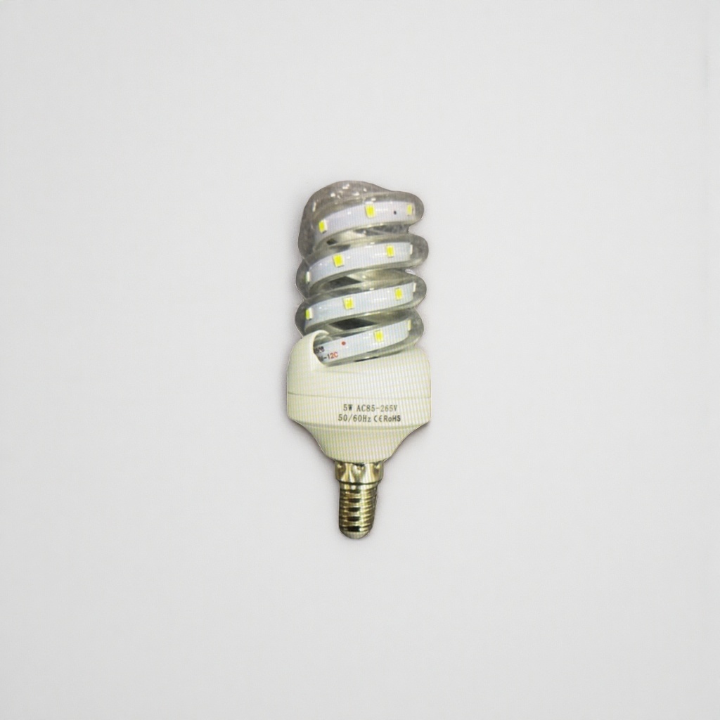 White spiral LED bulb, energy-saving and eye-protecting household lighting, 220V adjustable brightness Specification image