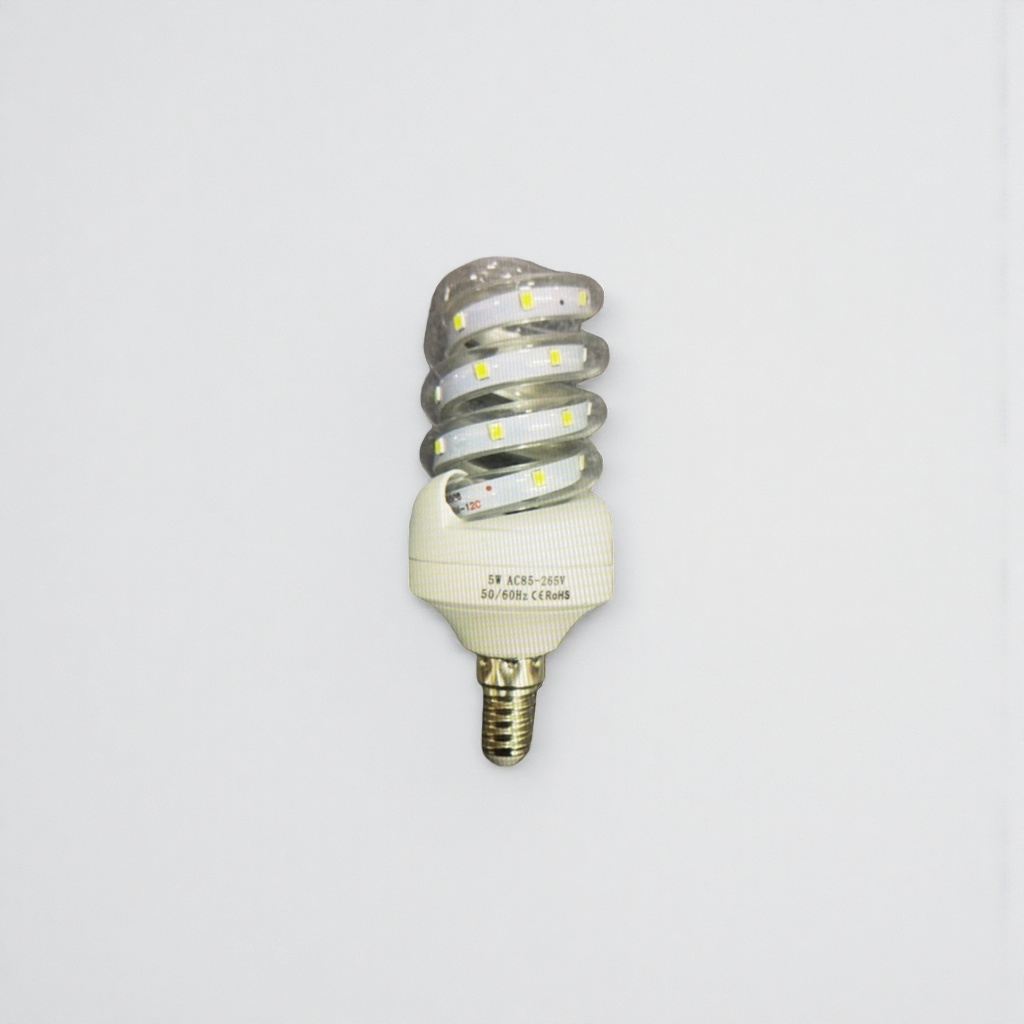 White spiral LED bulb, energy-saving and eye-protecting household lighting, 220V adjustable brightness details Picture