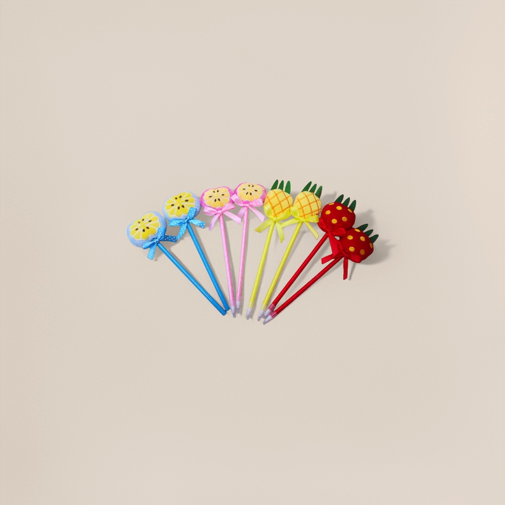 彩色水果造型创意儿童笔套装可爱多色文具