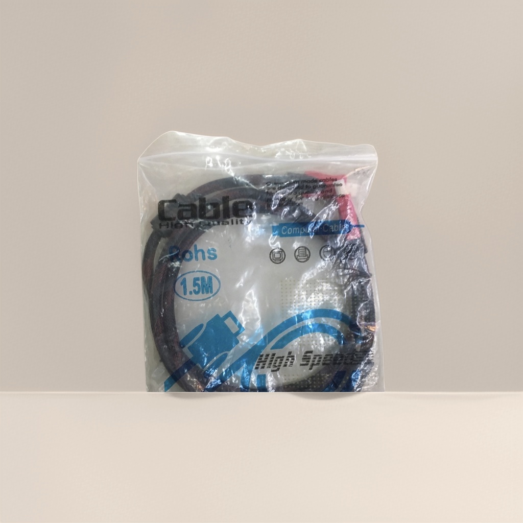 黑色HDMI高清线缆1.5米透明塑料袋包装印有Cable RoHS High Speed