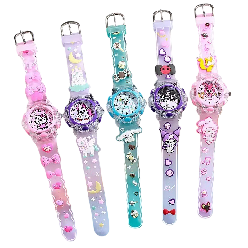 彩色卡通儿童手表 电子防水学生运动时间教学款 Item Picture