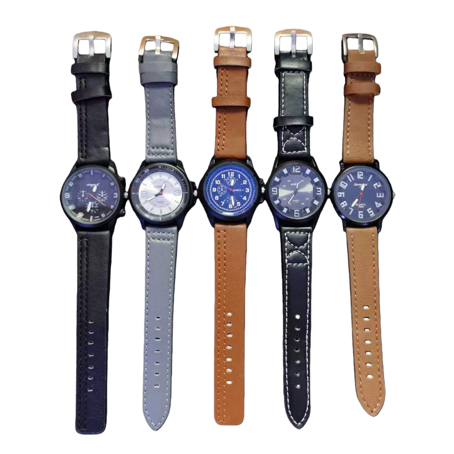 خمسة أزياء مختلفة اللون مع ساعة كوارتز Item Picture