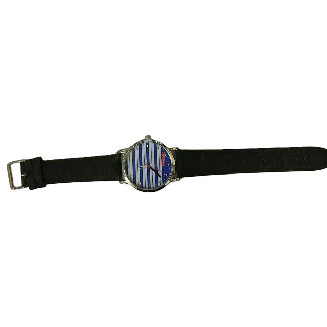 المسطحات الزرقاء والأبيض عبارة عن ساعات كوارتز Item Picture