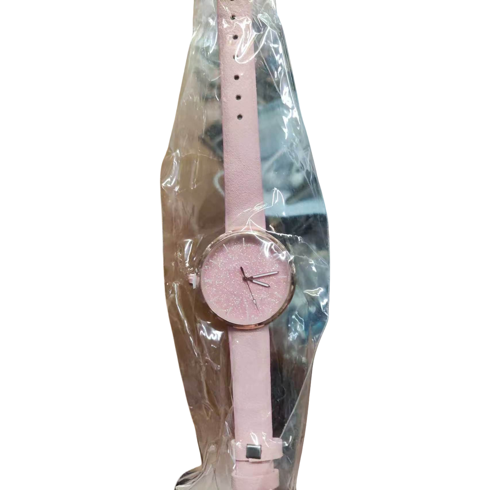 The pink quartz watch for ladies is simple, fashionable, versatile and a light luxury trend Item Picture