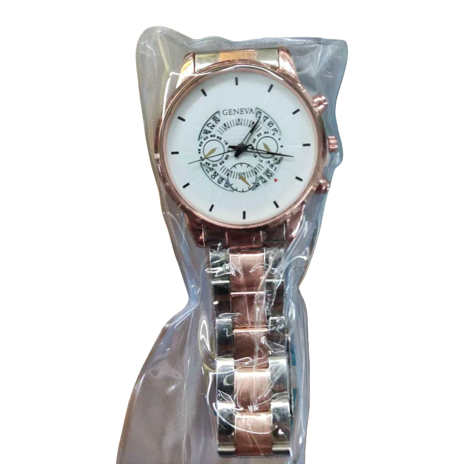 القشرة الذهبية الوردية مع سطح أبيض مع ساعة السيدة كوارتينغ Item Picture