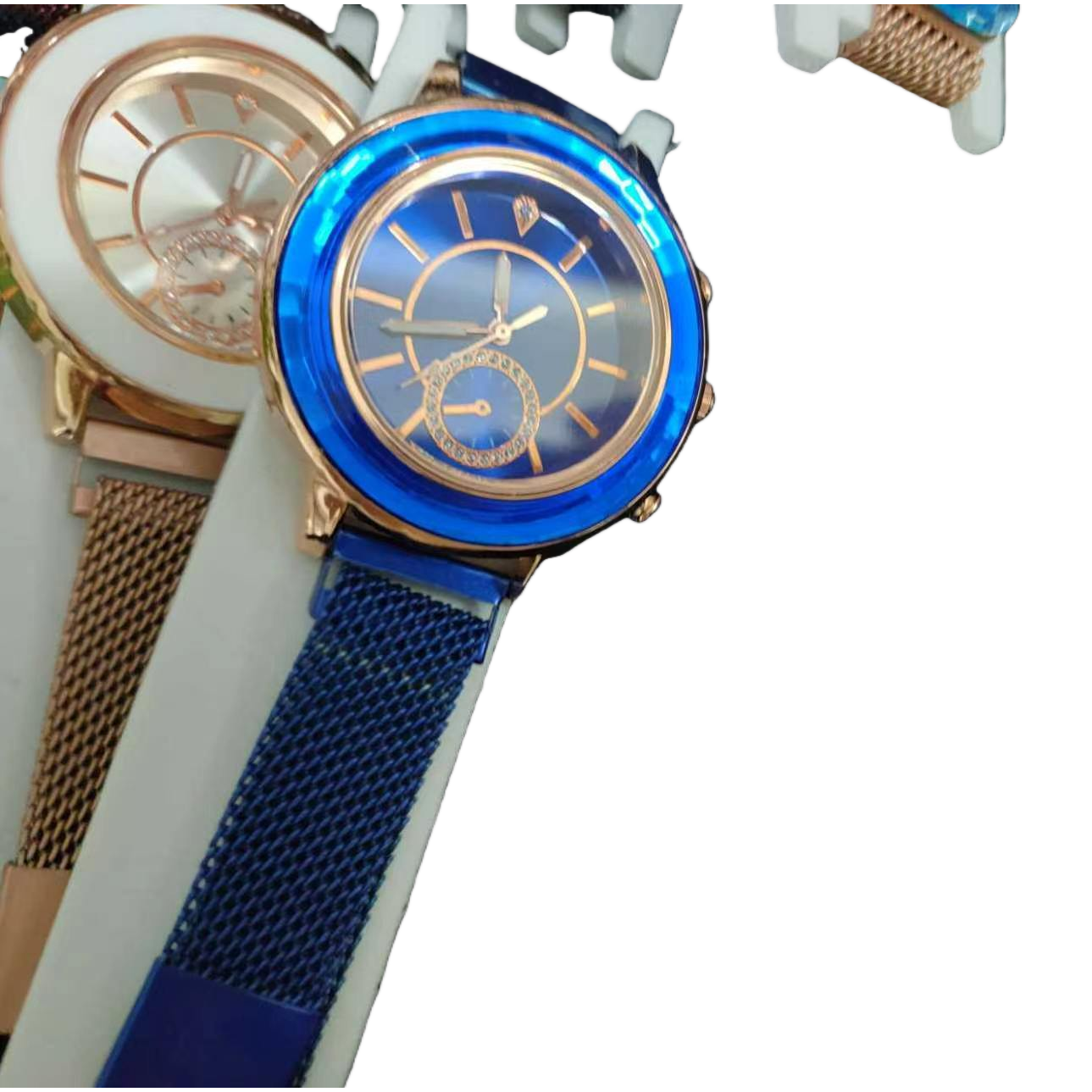 فالساعات الميكانيكية من الفولاذ غير القابل للصدأ ذات اللوحات الزرقاء تعمل في مجال الأعمال Item Picture
