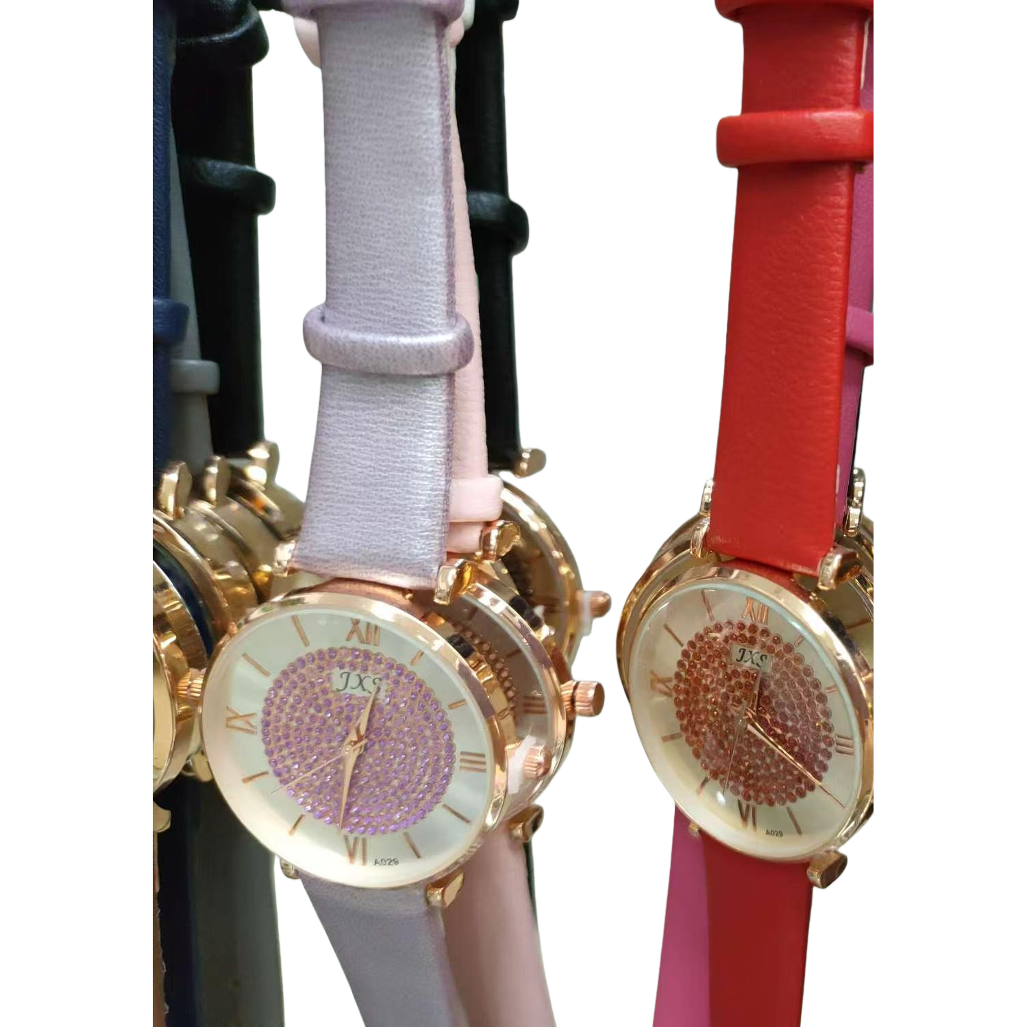 紫色表带金色表壳女士石英手表简约时尚轻奢风 Item Picture