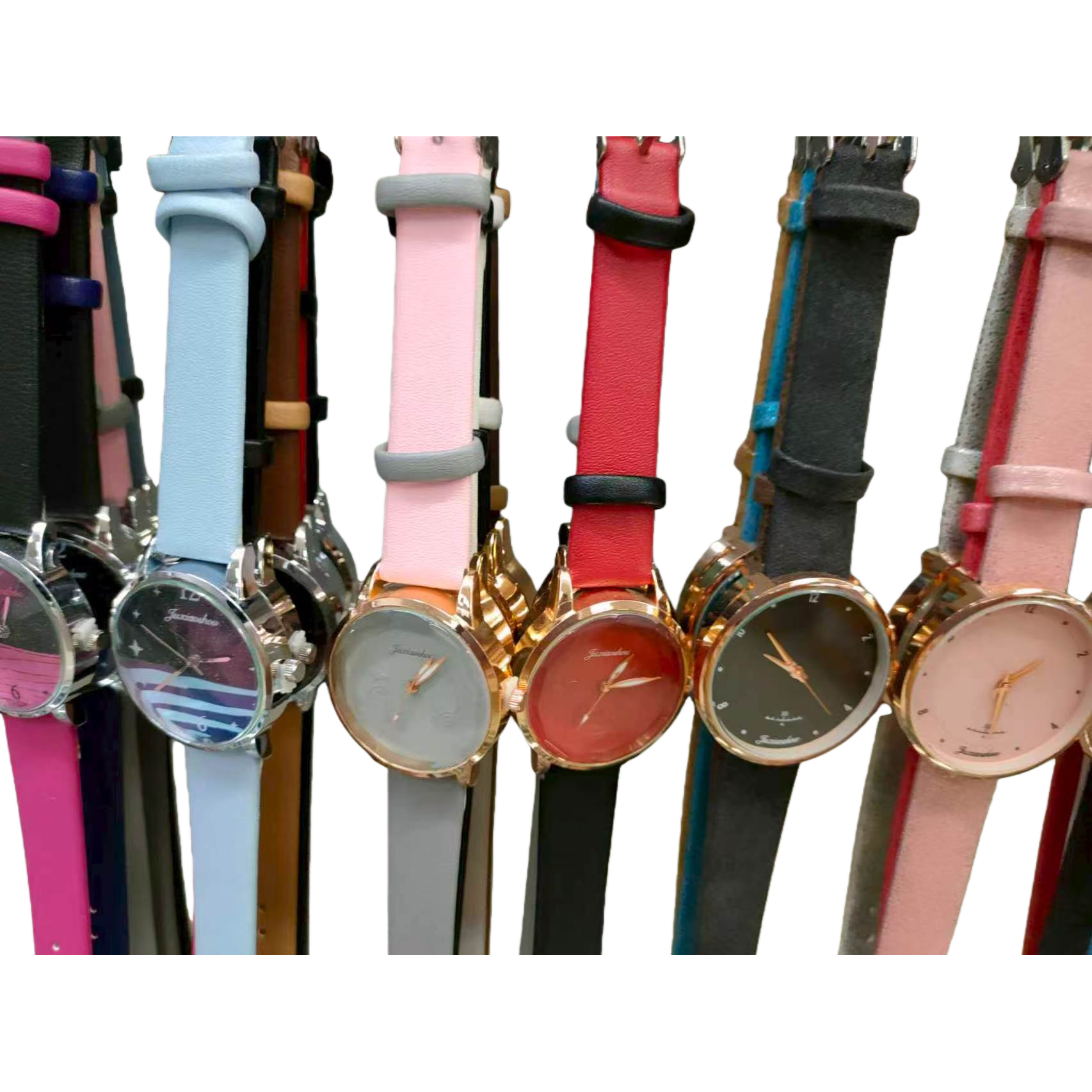 ساعة الساعة الملونة ذات الساعة النسائية هي عبارة عن ساعة كوارتز مقامة للماء طولها 30 مترا Item Picture