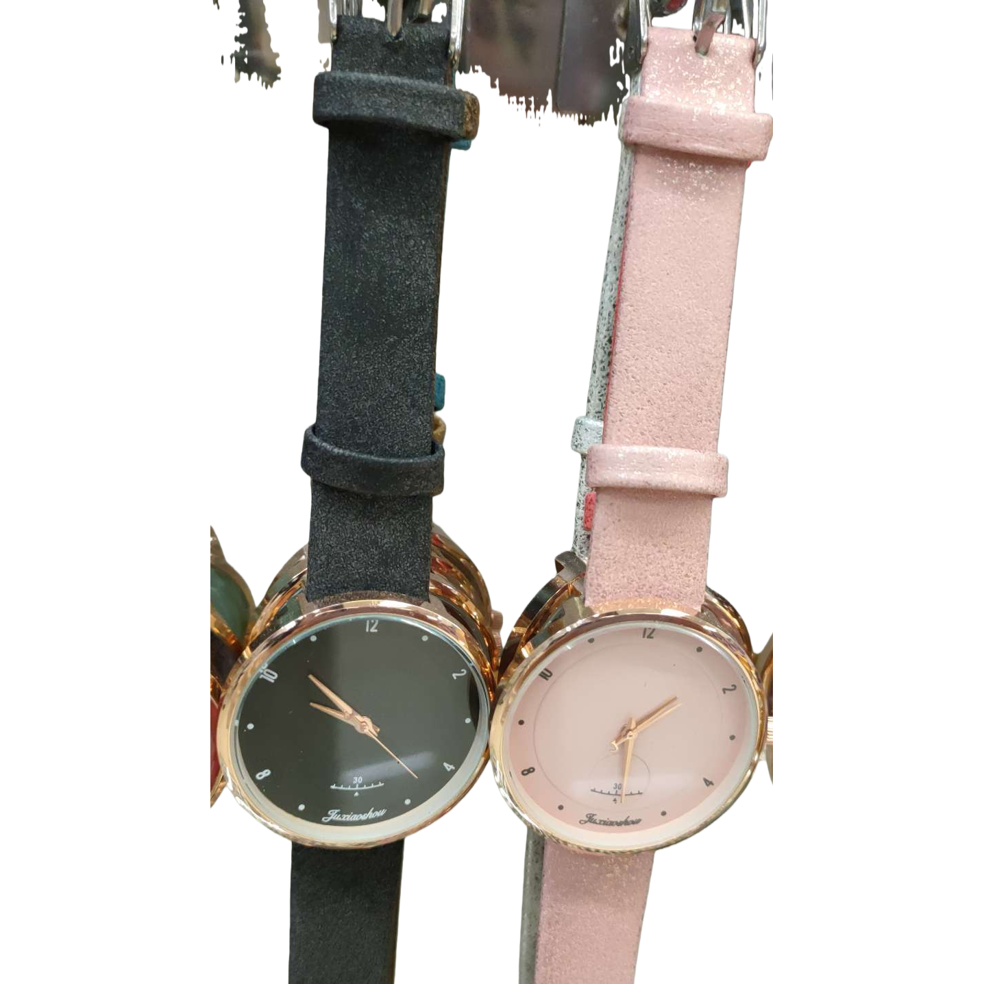 فأزياء سوداء وردية مزدوجة مع أزياء الكوارتز تعبر عن أنياب الكوارتز Item Picture