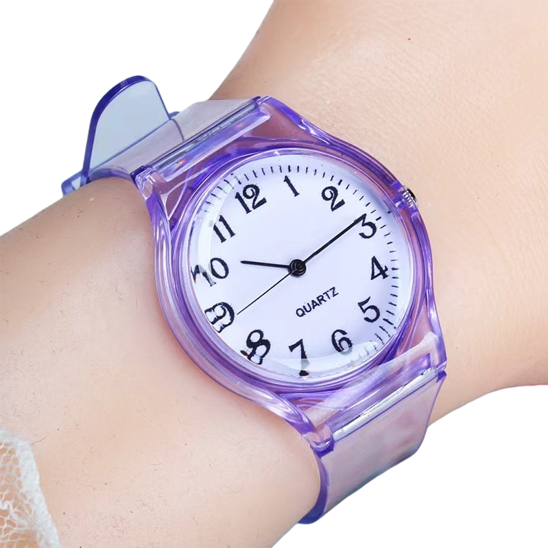 ساعة الأرجواني شفافة مع ساعة السيدة كوارتينغ Item Picture