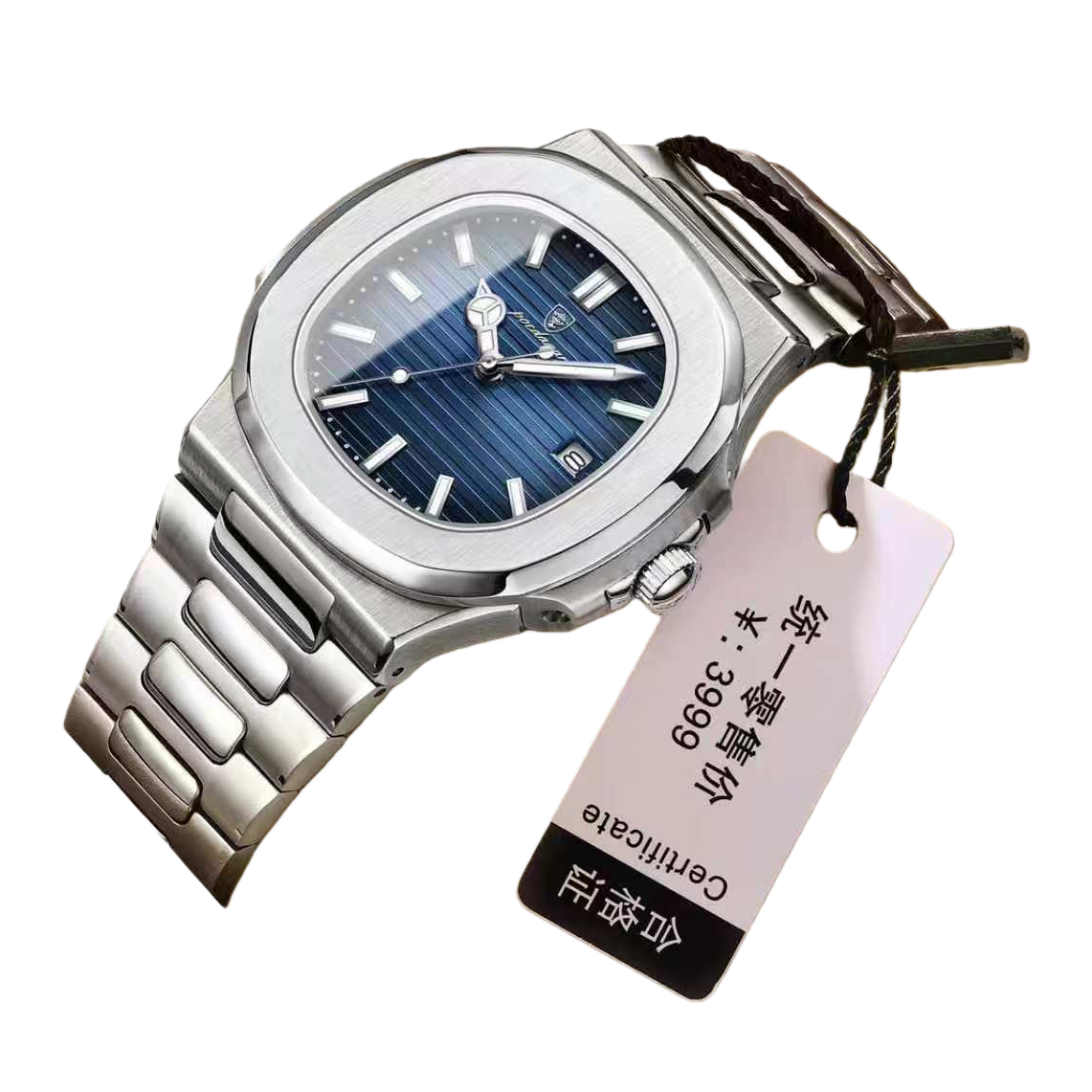 The silver metal case watch is fashionable and simple, suitable for both men and women Item Picture