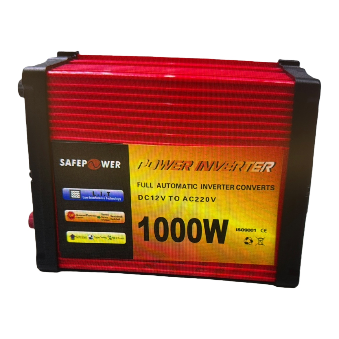 The red heat sink housing of the 1000W power inverter ensures efficient heat dissipation and stable output Item Picture