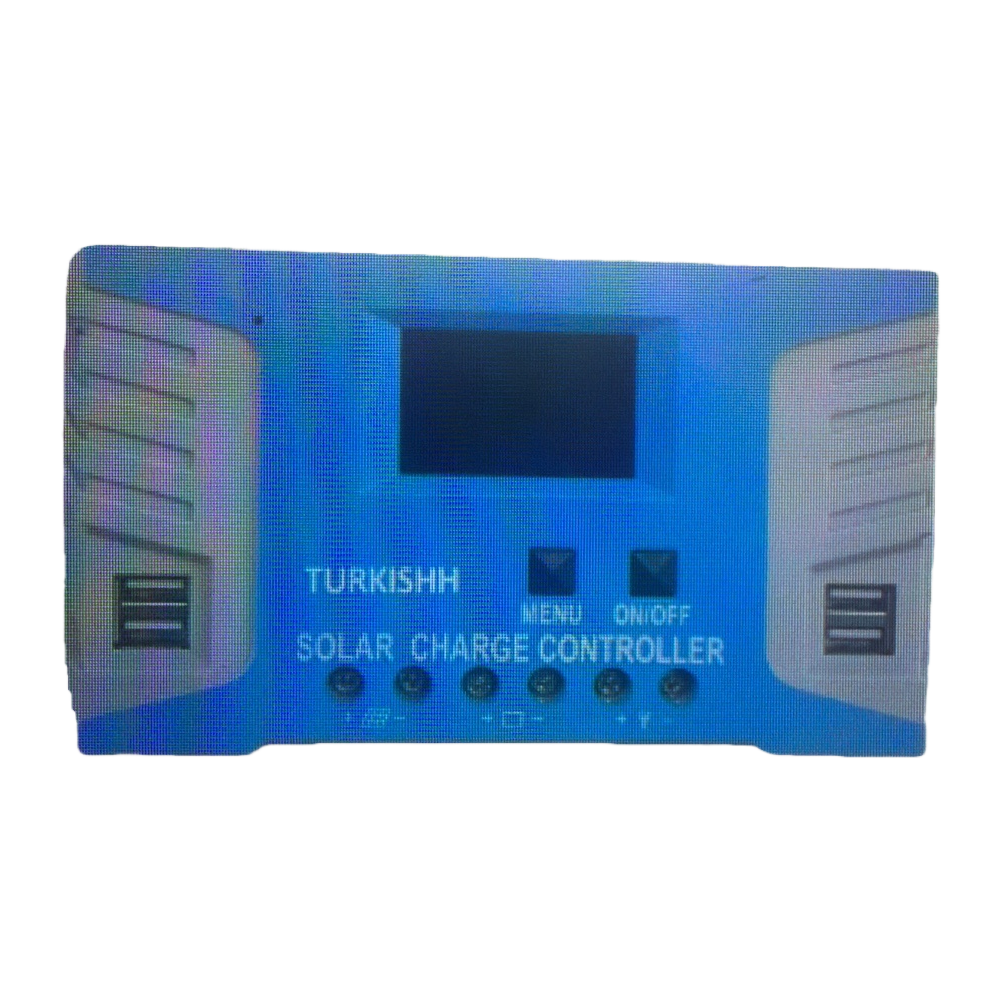 The blue solar charging controller features intelligent charging and discharging protection, with dual voltage automatic recognition of 12V and 24V Item Picture