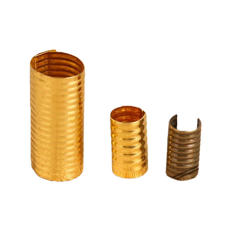 Golden spiral-patterned copper vest buckle, ribbon buckle, flat wire buckle, leather rope buckle Item Picture