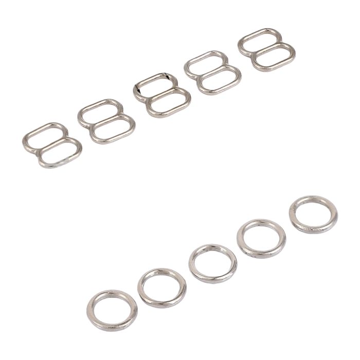 أزرار مزخرفة أزرار من حقيبة أزياء ذات حلقة معدنية فضية أزياء Item Picture
