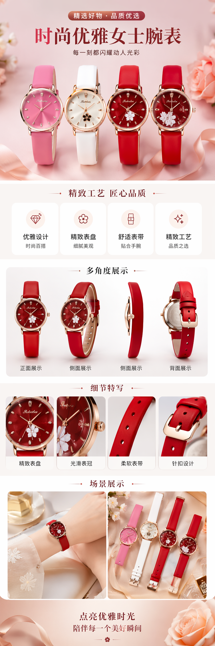 彩色表带手表女款石英表简约时尚百搭轻奢腕表详情1