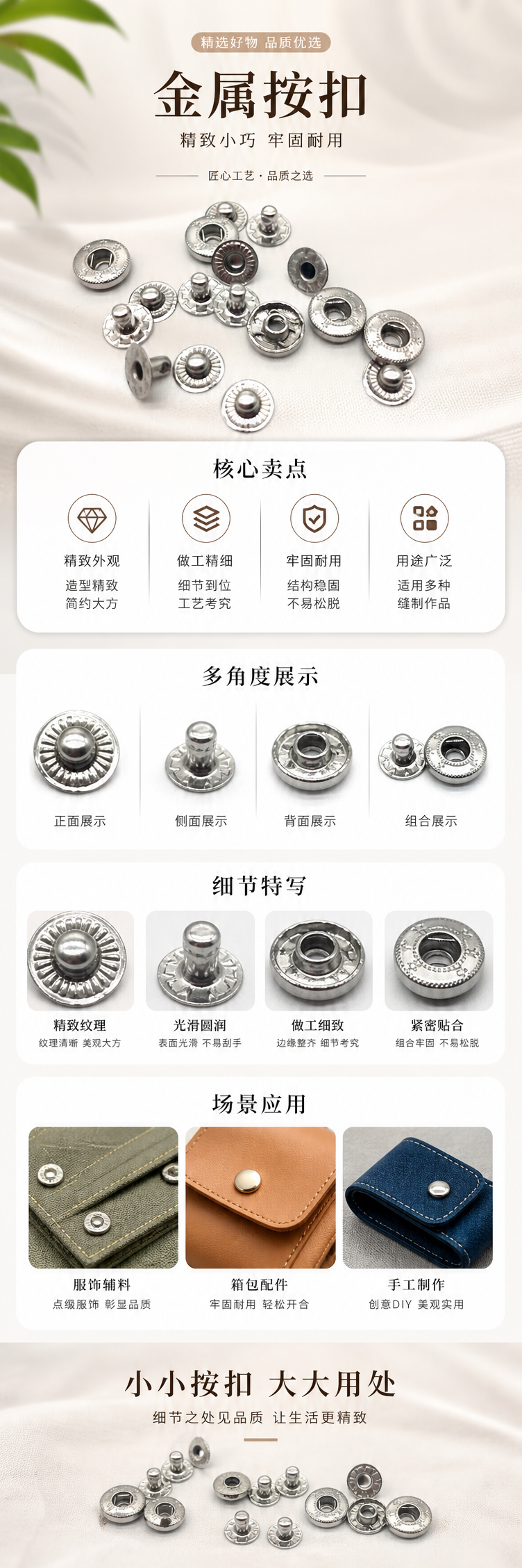 银色金属按扣 服装辅料五金配件通用款 pic 1