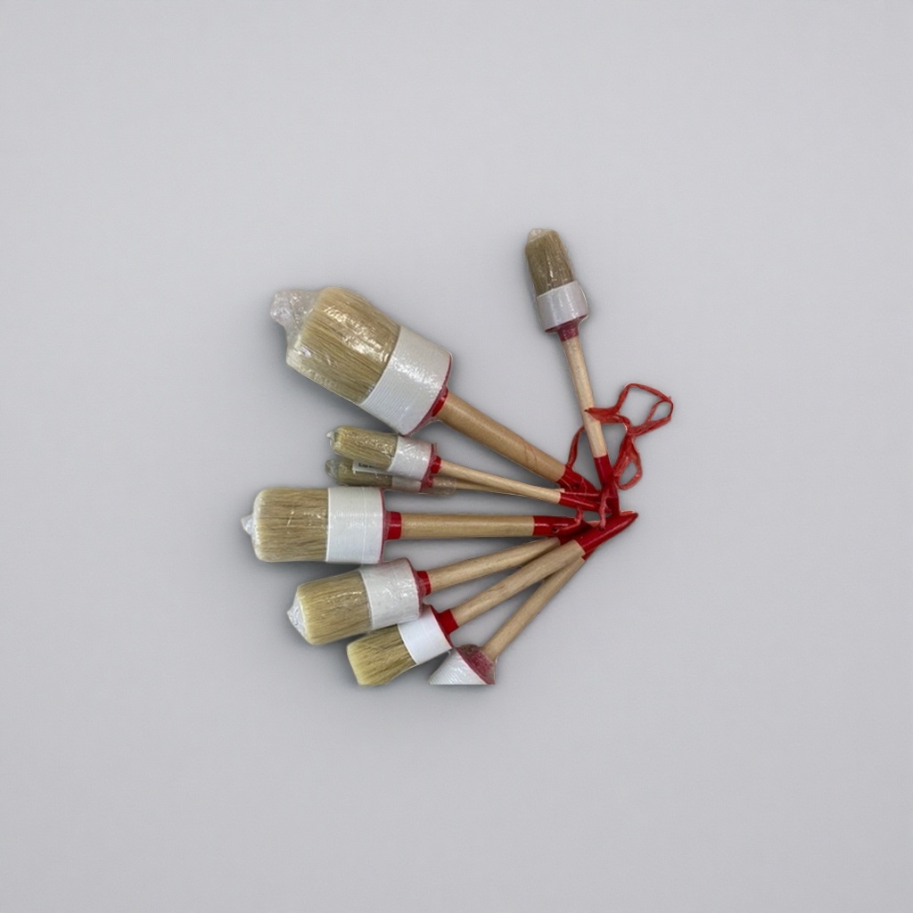 A set of household cleaning brushes with multiple wooden handles, combining hard and soft bristles Specification image