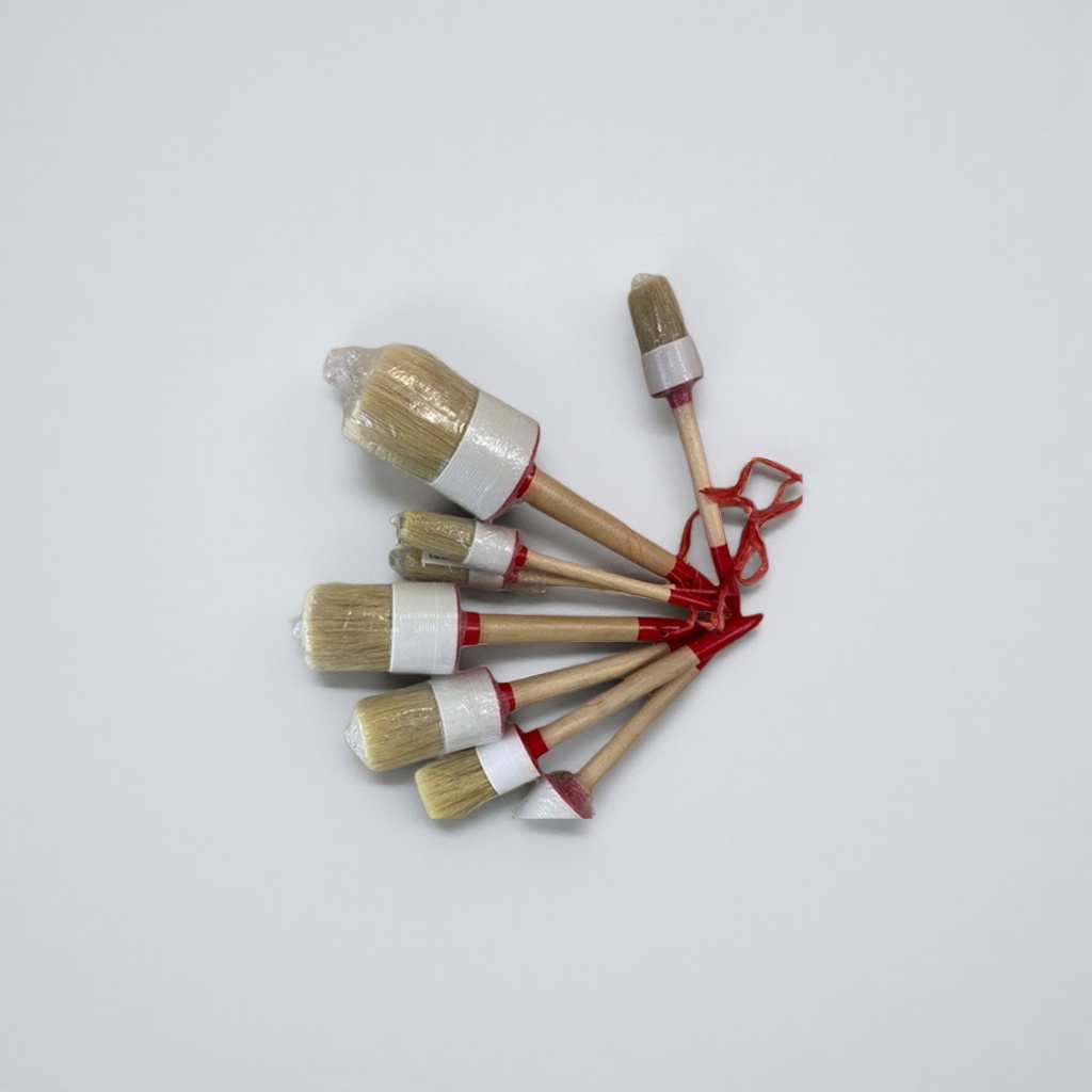 A set of household cleaning brushes with multiple wooden handles, combining hard and soft bristles Application Scenario