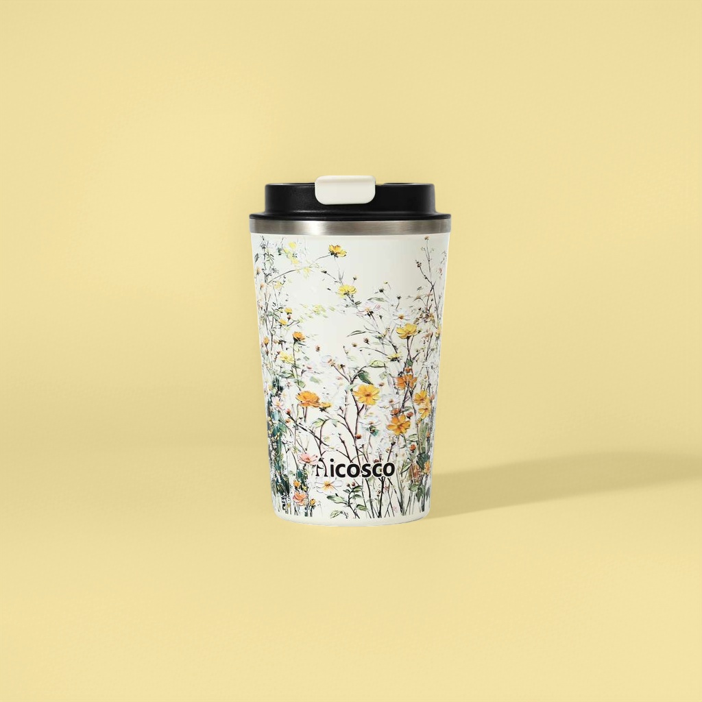 كأس قهوة خفيفة 450ml من الزهور البيضاء details Picture